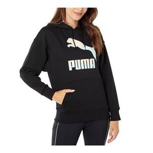 NEW Puma Classics Logo Hoodie Black Iridescent Women’s XL 531861-71